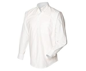Henbury Long Sleeve Classic Oxford Shirt : Color - White : Size - L