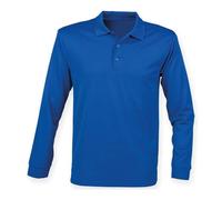 Henbury Long Sleeve Coolplus Wicking Polo Shirt Unisex Micro PiquÃ©