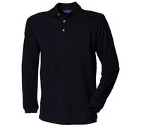 Henbury Long Sleeve Cotton Polo Shirt Classic Style Corporate Colours
