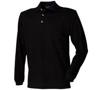 Henbury Long sleeve cotton polo shirt H105 - Mens, 100% Cotton