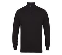 Henbury Men's 1 4 Zip Long Sleeve Jumper in Black | Size: Small Henbury Black S