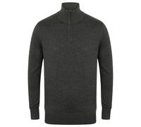 Henbury Men's 1 4 Zip Long Sleeve Jumper in Grey | Size: Small Henbury Grey S