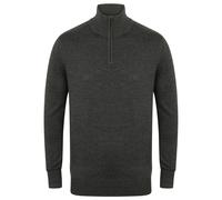 Henbury Men's 1 4 Zip Long Sleeve Jumper in Grey | Size: XS Henbury Grey XS