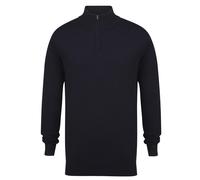 Henbury Men's 1 4 Zip Long Sleeve Jumper in Navy | Size: XS Henbury Navy XS