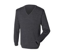 Henbury Mens 12 Gauge Fine Knit V-Neck Jumper Sweatshirt Siz RW659