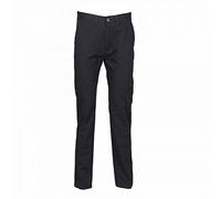 Henbury Mens 65/35 Flat Fronted Chino Trousers (40L) (Navy)