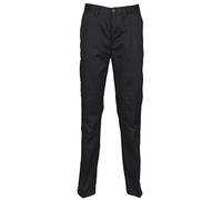 Henbury Men's 65/35 Flat Fronted Chino Trousers Black 38/R