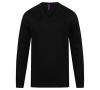 Henbury Men's Acrylic V Neck Sweatshirt in Navy | Size: 3XL Henbury Navy 3XL