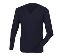 Henbury Men's Cashmere Touch Acrylic V-Neck Jumper Knitwear in Navy | Size: Medium Henbury Navy M