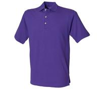 Henbury Mens Classic Plain Polo Shirt With Stand Up Collar (L) (Purple)