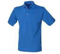 Henbury Mens Classic Plain Polo Shirt With Stand Up Collar (L) (Royal)