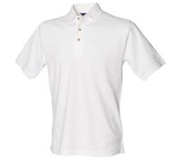 Classic Plain Polo Shirt With Stand Up Collar Henbury White XXL