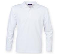 Henbury Mens Coolplus Moisture Wicking Long Sleeve Polo Shirt