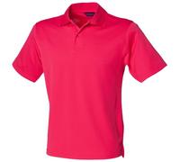 Henbury Mens Coolplus® Pique Polo Shirt (2XL) (Bright Pink)