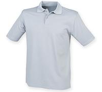 Henbury Mens Coolplus® Pique Polo Shirt (2XL) (Silver Grey)