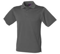 Henbury Mens Coolplus® Pique Polo Shirt (3XL) (Charcoal Grey)