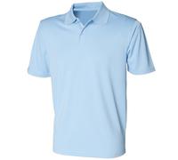 Henbury Mens Coolplus® Pique Polo Shirt (L) (Light Blue)