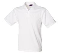 Henbury Mens Coolplus® Pique Polo Shirt (L) (White)