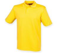 Henbury Mens Coolplus® Pique Polo Shirt (S) (Yellow)