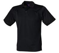 Henbury Mens Coolplus® Pique Polo Shirt (XL) (Black)