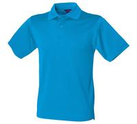 Henbury Mens Coolplus® Pique Polo Shirt (XS) (Sapphire Blue)