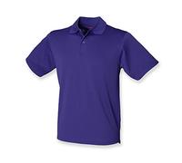 Henbury Mens Coolplus Wicking Pique Polo Shirt Purple M