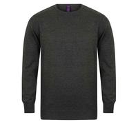 Henbury Men's Cotton Acrylic Crew Neck Sweatshirt in Grey | Size: Small Henbury Grey S