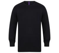 Henbury Men's Cotton Acrylic Crew Neck Sweatshirt in Navy | Size: Small Henbury Navy S