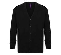 Cotton Acrylic V Neck Cardigan Henbury Black XXXL