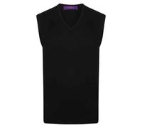 Henbury Men's Cotton Acrylic V Neck Sleeveless Sweatshirt in Navy | Size: XL Henbury Navy XL