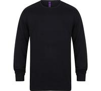 Henbury Mens Crew Neck 12 Gauge Fine Knit Jumper/Sweatshirt (XL) (Navy)
