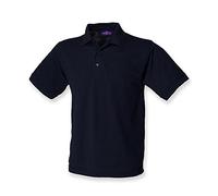 Henbury Men's Heavy Pique Short Sleeve Polo Shirt Navy 3XL
