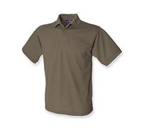 Henbury Men's Heavy Pique Short Sleeve Polo Shirt Olive L