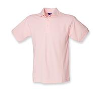 Henbury Mens Heavy Poly/Cotton Pique Polo Shirt Pink XXL