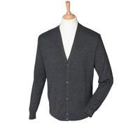 HENBURY MENS LIGHTWEIGHT COTTON ACRYLIC V NECK BUTTON CARDIGAN XS-4XL H722