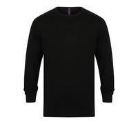 Henbury Men's Lightweight Crew Neck Jumper in Black | Size: Small Henbury Black S