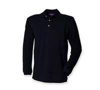 Henbury Mens Long Sleeve Classic Polo Shirt Navy M