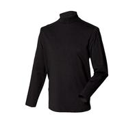 Henbury Mens Long Sleeve Cotton Rich Roll Neck Top / Sweatshirt S-2XL RW615