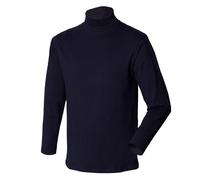 Henbury Men's Long Sleeve Cotton Rich Roll Neck Top Sweatshirt in Navy | Size: Small Henbury Navy S