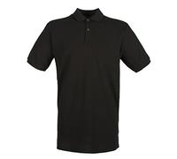 Henbury Mens Modern Fit Cotton Pique Polo Shirt (4XL) (Black)