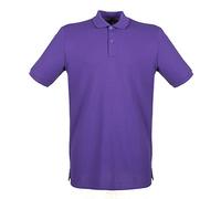 Henbury Mens Modern Fit Cotton Pique Polo Shirt - Purple, Size S