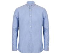 Henbury Men's Modern Long Sleeve Oxford Shirt in Blue | Size: Small Henbury Blue S