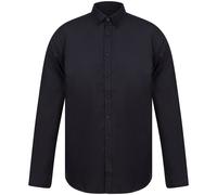 Henbury Men's Modern Long Sleeve Slim Fit Oxford Shirt in Black | Size: Medium Henbury Black M