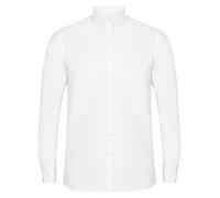 Henbury Mens Modern Long Sleeved Oxford Shirt (2XLR) (White)