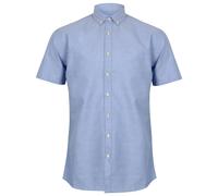 Henbury Men's Modern Short Sleeve Oxford Shirt in Blue | Size: XL Henbury Blue XL