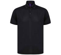 Henbury Men's Piqu Polo Shirt in Black | Size: 4XL Henbury Black 4XL