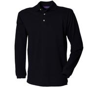 Pique Long-Sleeved Polo Shirt Henbury Black M