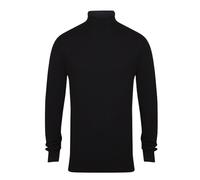Henbury Men's Plain Roll Neck Jumper in Black | Size: Small Henbury Black S