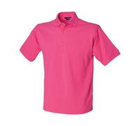 Henbury Men's Polycotton Heavy Polo Shirt in Fuchsia | Size: XL Henbury Fuchsia XL