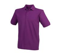 (XXL, Magenta) Henbury Mens Polycotton Heavy Polo Shirt